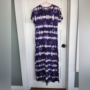 LuLaRoe Purple and White Maxi Dress